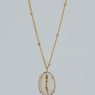 Prong Set Shell Necklace - Cowrie