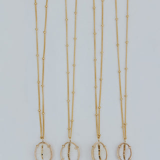 Prong Set Shell Necklace - Cowrie