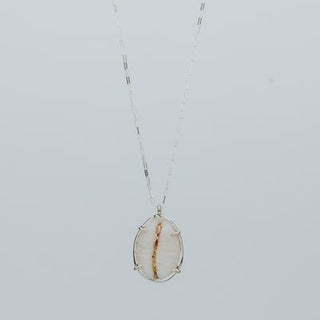 Prong Set Shell Necklace - Granulated Cowrie
