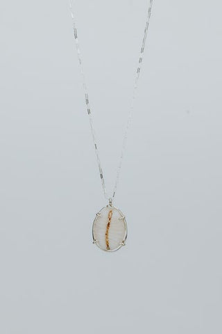 Prong Set Shell Necklace - Granulated Cowrie