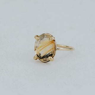 Oval Prong Set Ring - Montana Agate