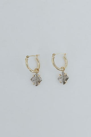 Charm Hoops - Diamond | 14k