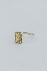 Prong Set Rutilated Quartz Ring | SS thumbnail
