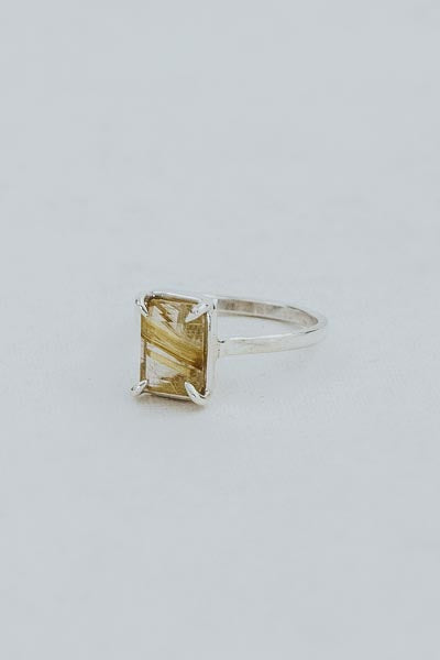 Prong Set Rutilated Quartz Ring | SS