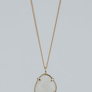 Rose Cut Gemstone Necklace - Moonstone 14k