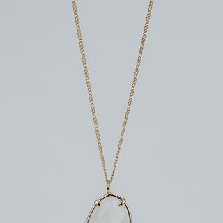 Rose Cut Gemstone Necklace - Moonstone 14k