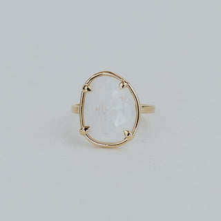 Rose Cut Gemstone Ring - Moonstone 14k