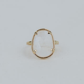 Rose Cut Gemstone Ring - Moonstone 14k