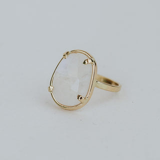 Rose Cut Gemstone Ring - Moonstone 14k