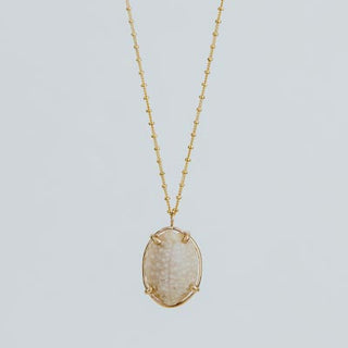 Prong Set Shell Necklace - Granulated Cowrie