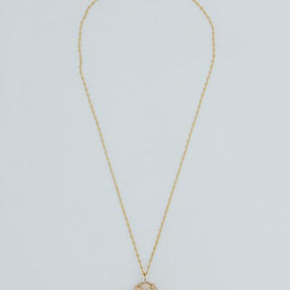 Prong Set Shell Necklace - Granulated Cowrie