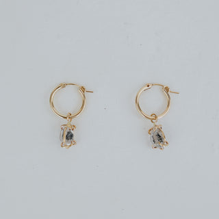 Clasp Hoop Earrings - Prong Set  Herkimer Diamonds