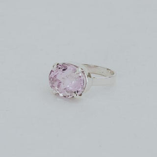 Wide Prong Set Gemstone Ring - Kunzite | Sterling Silver