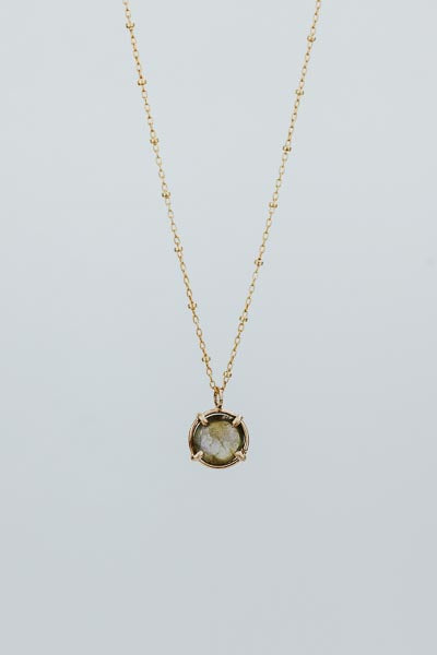 Crystal Ball Necklace - Petite Labradorite