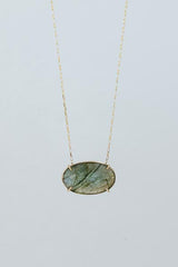 wings hawaii Prong Set Stone Necklace - Labradorite in 14k gold fill thumbnail