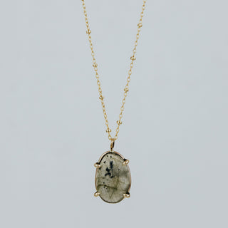 Rose Cut Gemstone Necklace - Labradorite