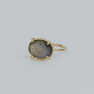 Prong Set Gemstone Ring - Labradorite