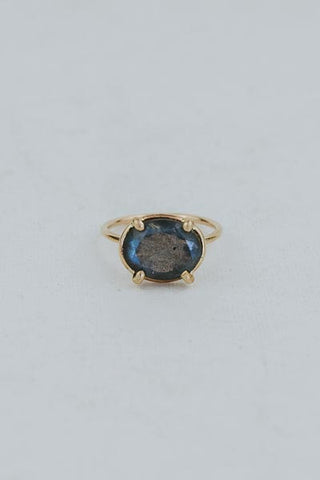 Prong Set Gemstone Ring - Labradorite