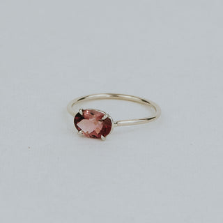 Prong Set Gemstone Ring - Tourmaline 14k White Gold