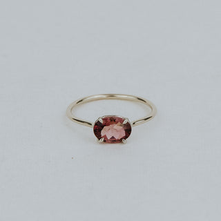 Prong Set Gemstone Ring - Tourmaline 14k White Gold