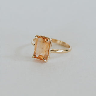 Prong Set Gemstone Ring - Imperial Topaz 14k