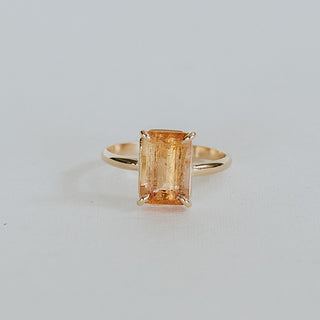 Prong Set Gemstone Ring - Imperial Topaz 14k