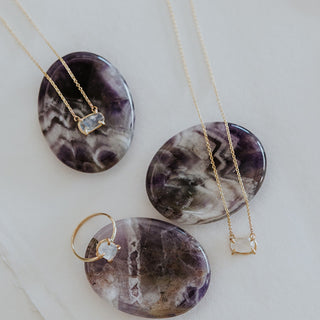 Petite Prong Set Gemstone Necklace - Moonstone