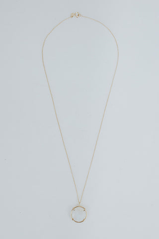 Crystal Ball Necklace - Moonstone 14k
