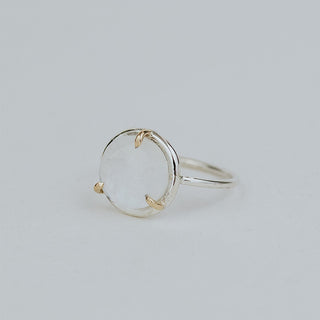 Prong Set Gemstone Ring - Moonstone 14k Sterling Silver