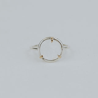 Prong Set Gemstone Ring - Moonstone Mixed Metals