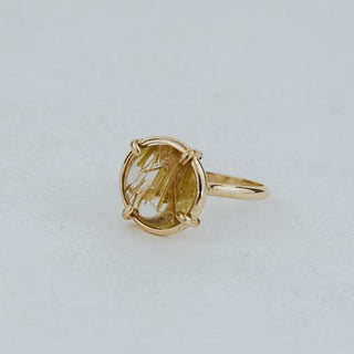 Prong Set Gemstone Ring - Rutilated Quartz