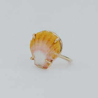 Prong Set Sunrise Shell Ring - GF