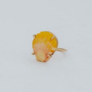 Prong Set Sunrise Shell Ring - GF
