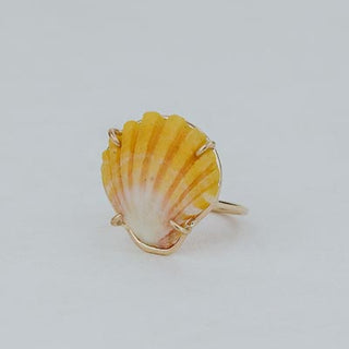 Prong Set Sunrise Shell Ring - GF