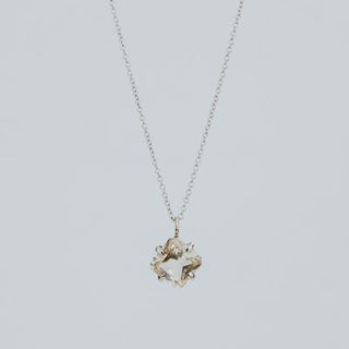Prong Set Sunstone Necklace - 14K WG