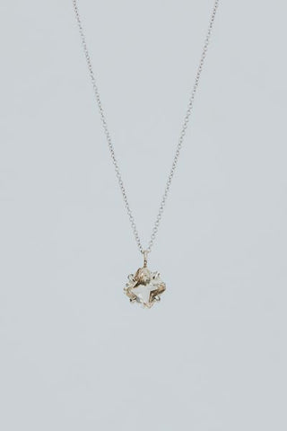 Prong Set Sunstone Necklace - 14K WG