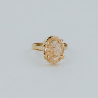Wide Set Gemstone Ring - Sunstone