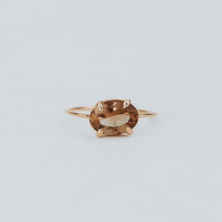 Oval Sunstone Ring - 14K Rose Gold