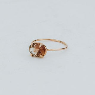 Oval Sunstone Ring - 14K Rose Gold