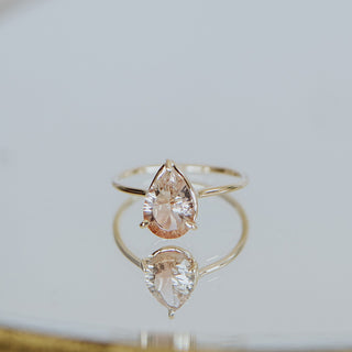 Teardrop Sunstone Ring - 14K Yellow Gold