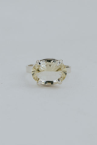 Wide Prong Set Gemstone Ring - Sunstone | Sterling Silver