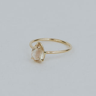Teardrop Sunstone Ring - 14K Yellow Gold