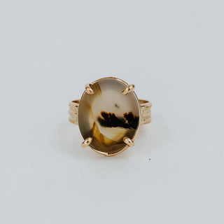 Gold Gemstone Ring Montana Agate
