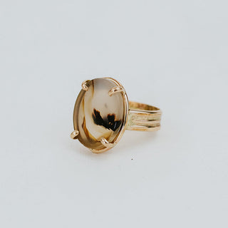 Gold Gemstone Ring Montana Agate