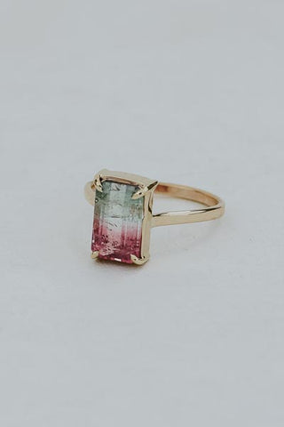 Watermelon Tourmaline Diamond Grace Ring