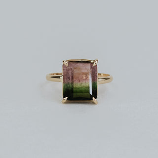 Prong Set Gemstone Ring - Watermelon Tourmaline 14k