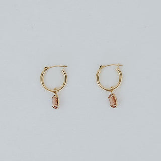 Clasp Hoop Earrings - Zircon 14K