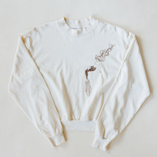 Cropped Longsleeve Tee - Creme