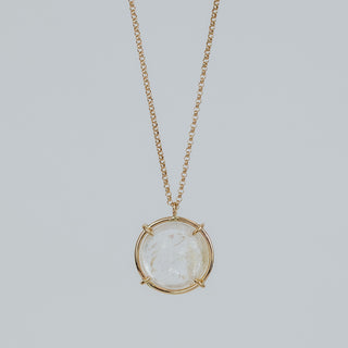 Crystal Ball Necklace - Iris Quartz 14k