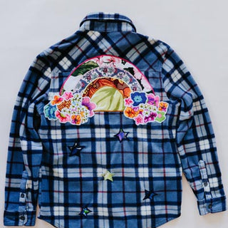Vintage Rainbow Magic Plaid Fleece Jacket